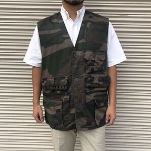 90s Euro hunting ユーロ ヴィンテージ 迷彩 カモ ハンティング ベスト ジレ ミリタリー 軍物 フィッシング 米軍 カモフラ 大きいサイズ