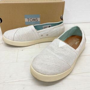 1097★ 箱付き TOMS トムス スリッポン シューズ Avalon スニーカー W6 約23 レディース ホワイト ベージュ