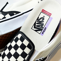 格安VANSバンズ SKATE SLIP ON スリッポンWHITE/BLACKチェッカー柄 28.0cm新品未使用_画像3