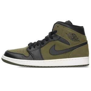 ナイキ NIKE AIR JORDAN 1 MID OLIVE CANVAS 554724-301 27.5cm エアジョーダン1ミッドオリーブスニーカー 中古 BS99