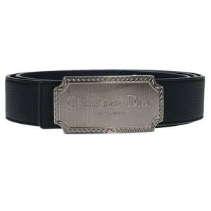 ディオール DIOR サイズ:105 CHRISTIAN DIORロゴメタルリバーシブルベルト 中古 NO05