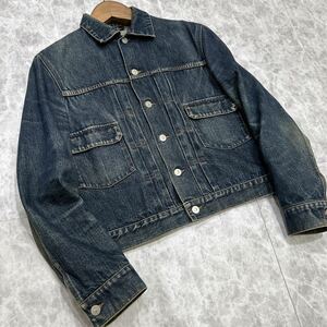 Q @ 日本製 '希少デザイン'『A.P.C アーペーセー』高品質 COTTON 2nd デニムジャケット / ジーンズ sizeS メンズ 紳士服 アウター 古着 