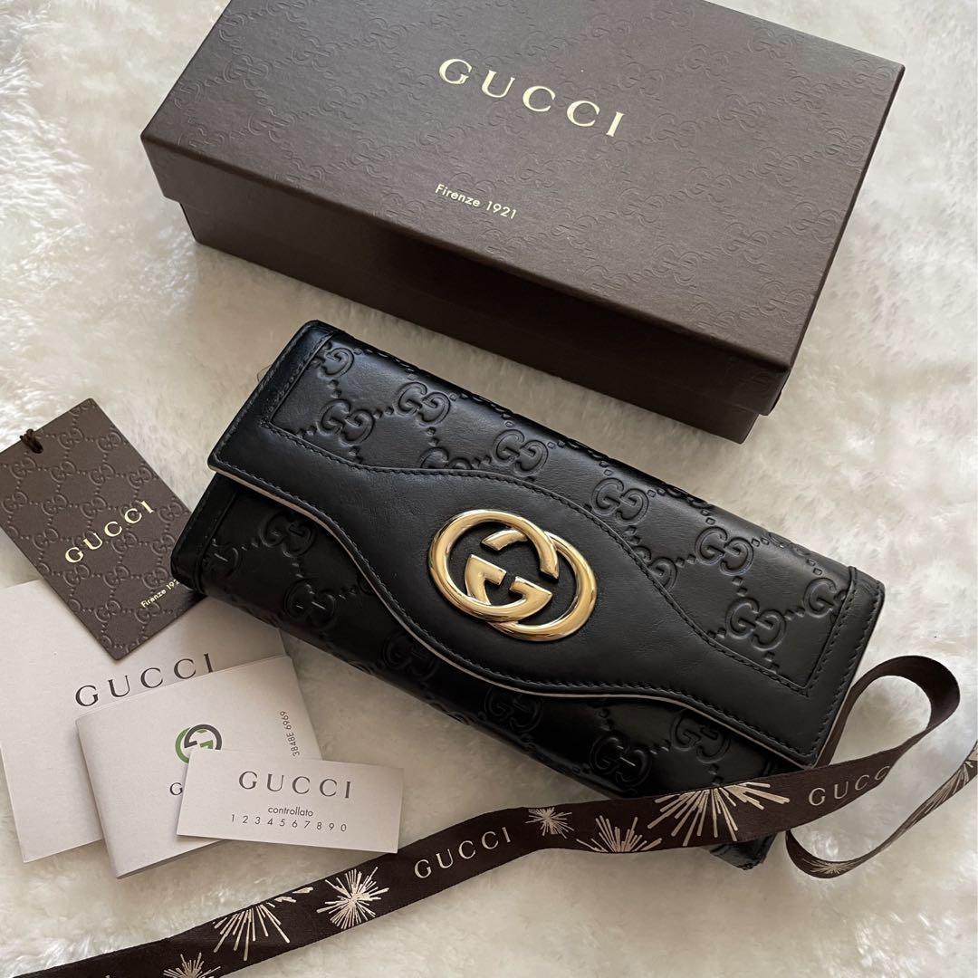 美品】610 GUCCI グッチ 2つ折り 長財布-