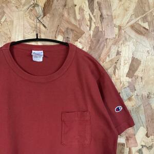 美品 CHAMPION T1011 POCKET TEE MADE IN USA RED M-SIZE チャンピオン　アメリカ製　定番