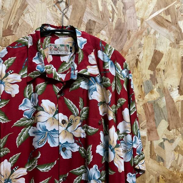 VINTAGE -TORI RICHARD- VISCOSE ALOHA SHIRT MADE IN USA HAWAII トリリチャード　ヴィンテージ　アメリカ製　アロハ