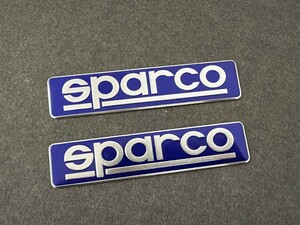 sparco ★12*2.6CM★ ブルー カーステッカー エンブレム プレート アルミ製 フェンダーバッジ シール 傷を隠す 2枚セット 566番