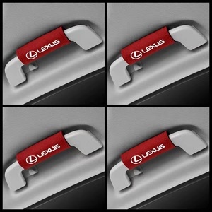 レクサス LEXUS ルーフハンドル保護カバー 車グリップカバー ルーフハンドル装飾 取っ手カバー キズ防止 4個セット レッド