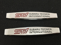 スバル SUBARU STI カーステッカー プレート 金属製 車用デカール エンブレム フェンダーバッジ シール 傷を隠す 2枚セット　24番_画像1