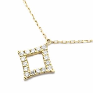 AHKAH Ahkah diamond Shape necklace K18YG/ diamond 0.08ct[... pawnshop ]