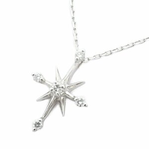 STAR JEWELRY スタージュエリー スター ネックレス K18WG/ダイヤモンド0.04ct【いおき質店】