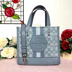 COACHDempsey bag Coach handbag new work new goods 2way shoulder light blue ( small )