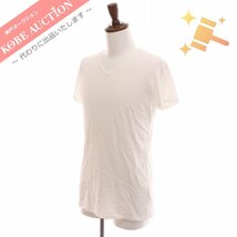 ■ マジェスティックフィラチュール Tシャツ カットソー 半袖 トップス Vネック メンズ M ホワイト_画像1