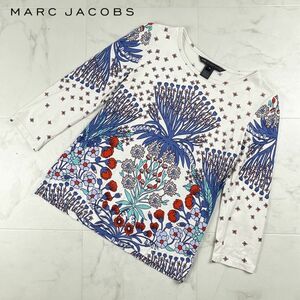 美品 MARC BY MARC JACOBS マークバイマークジェイコブス シルク 花柄 七分袖カットソー レディース トップス 白系 サイズXS*FC315