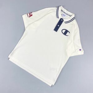 Champion チャンピオン ビックロゴ刺繍ポロTシャツ トップス メンズ 白 ホワイト 紺 ネイビー サイズM*FC801