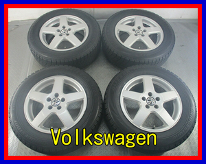 ■中古タイヤホイール■　Volkswagen 純正 15インチ 6J +38 5H 100 BRIDGESTONE VRX 195/65R15 91Q 冬用 スタッドレス 激安 送料無料 H942