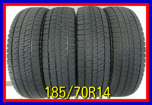 ■中古タイヤ■　185/70R14 88Q BRIDGESTONE BLIZZAK VRX2 アリオン プレミオ ノート フリード等 冬タイヤ スタッドレス　送料無料　T457