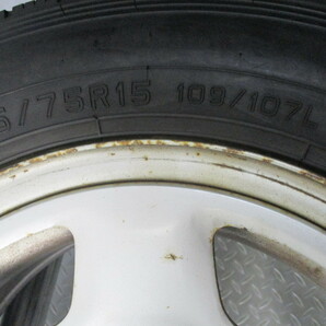 ■中古タイヤホイール■ 15インチ 6J +30 6H 139.7 DUNLOP SPLT38 195/75R15 109/107L LT トラック ４本 夏 サマー 激安 送料無料 I147の画像6