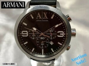 【可動品】ARMANI EXCHANGE アルマーニ エクスチェンジ 腕時計 AX1359 メンズ クロノグラフ 5気圧防水 ブラック シルバー