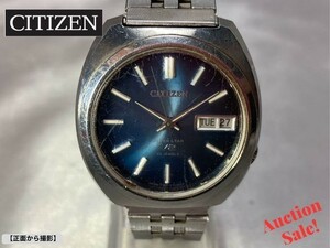 【可動品】CITIZEN シチズン 7700 4-770781TA SEVENSTAR セブンスター V2 メンズ 腕時計 自動巻き デイデイト 青 ブルー文字盤 箱有り