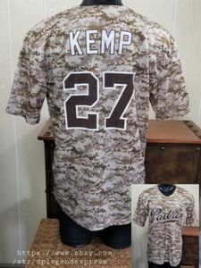 Rare MLB San Diego Padres Baseball MATT KEMP #27 Camo SGA Jersey Shirt Sz XL