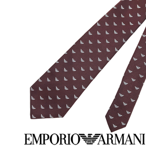 EMPORIO ARMANI ネクタイ エンポリオアルマーニ ブランド イーグルロゴ柄 シルク バーガンディー【剣先幅：8.5cm】 340182-616-00276