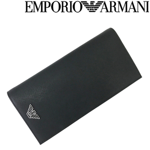 EMPORIO ARMANI 長財布 エンポリオアルマーニ ブランド イーグルロゴ 二つ折り ブラック Y4R170-Y138E-81072