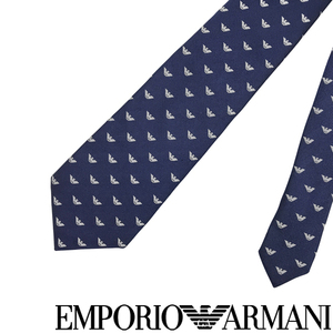 EMPORIO ARMANI ネクタイ エンポリオアルマーニ イーグルロゴ柄 ウルトラマリンブルー【剣先幅：8.5cm】 340182-616-05236