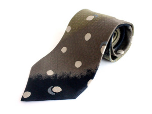 N11045 новый товар не использовался YUKIKO HANAI Yukiko Hanai YH галстук шелк 100% сделано в Японии Vintage хаки × оттенок черного точка рисунок общий рисунок мужской 