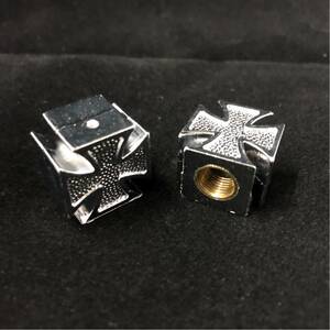 *2 piece set * air valve cap iron cross chrome * dice Spade Crown eito ball 76yunokaruUnocal Union union