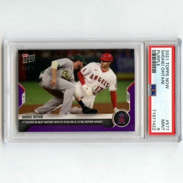 PSA9 MINT 大谷翔平 2021 Topps Now Purple #577 SHOHEI OHTANI 25枚限定 PSA鑑定カード パープルパラレル