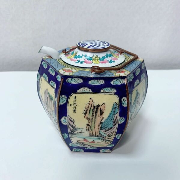中国 六角酒器　チロリ　熱燗　大明宣徳　アンティーク　ヴィンテージ 徳利 煎茶道具 古美術