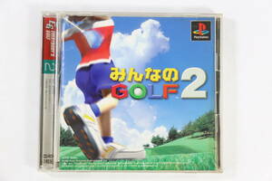 管080817/PS1/ みんなのGOLF2/帯、、箱、説明書付き/動作未確認/現状渡し