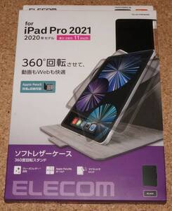 ★新品★ELECOM iPad Pro 11インチ(2021/20/22) レザーケース 360度回転スタンド ヴィーガンレザー ブラック