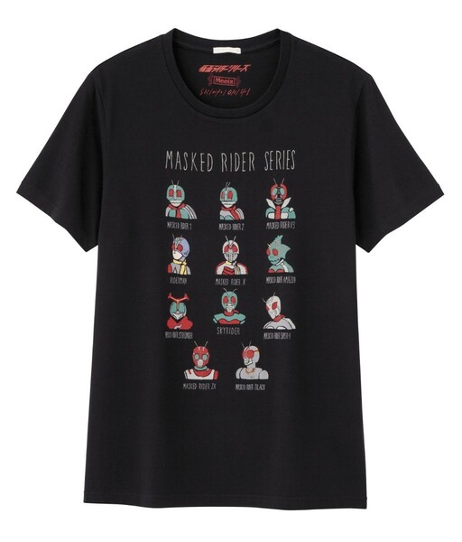 【即決・新品・送料無料】仮面ライダーシリーズ45周年記念 Tシャツ MASKED RIDER SERIES Mサイズ 半袖 GU 昭和ライダー 1号 v3 アマゾン