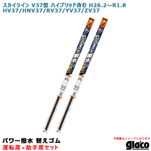 ガラコワイパー パワー撥水 替えゴム 車種別セット スカイライン V37型 ハイブリッド含む H26.2～R1.8 37系 運転席+助手席 ソフト99 ht