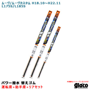 ソフト99 ガラコワイパー パワー撥水 替えゴム 車種別セット ムーヴ/ムーヴカスタム H18.10～H22.11 L175S/L185S 運転席+助手席+リア