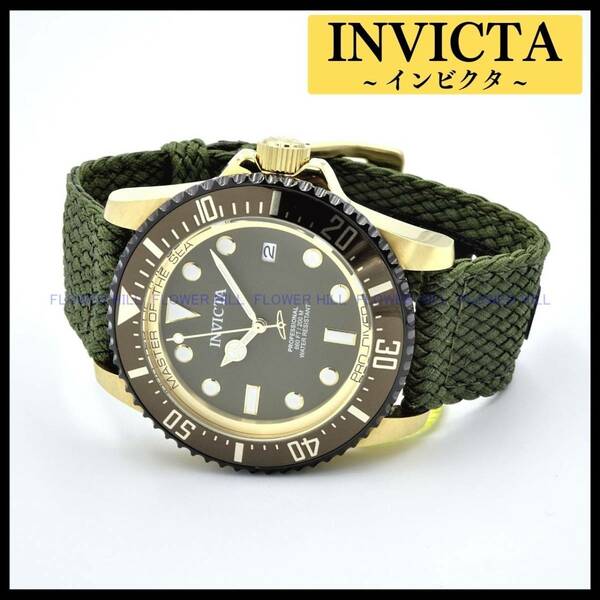 【新品・送料無料】インビクタ INVICTA 腕時計 メンズ 38240 プロダイバー PRO DIVER 自動巻き グリーン ファブリックバンド カレンダー