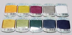 糸1176　ファイン手縫い糸　100ｍ　ポリエステル100％　10色10点　フジックス　未使用