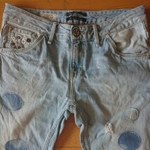 美品 最高級 極上 Pepe Jeans London ペペジーンズロンドン テーパードデニム ジーンズ メンズ クラッシュ加工 デニムパンツ_画像2