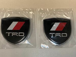 未使用 トヨタ TRD ロゴ メタルステッカー ブラック２個セット