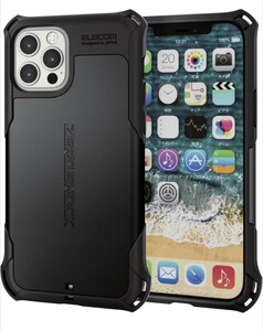 508h2617　エレコム iPhone 12 / 12 Pro ケース Qi充電対応 ハイブリッド ZEROSHOCK 耐衝撃 スタンダード ブラック 