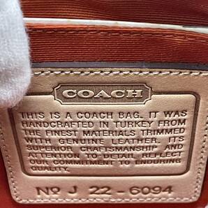 送料無料h51009 COACH コーチ ハンドバッグ アクセサリーポーチ 6094 シグネチャー レザー タグ付 未使用の画像4