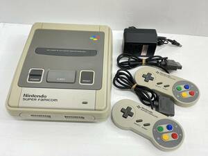 送料無料h50927 部品取り Nintendo スーファミ SHVC-001 本体 アダプター コントローラーx2 ジャンク