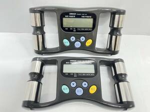  free shipping h50438 MRON Omron body fat meter HBF-302 hand type grip type gray 2 pcs. set 