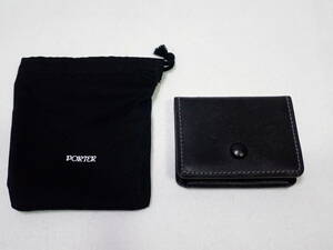 ☆PORTER HOF COIN CASE ポーター ホフ コインケース☆ブラック（黒）☆革製小銭入れ☆