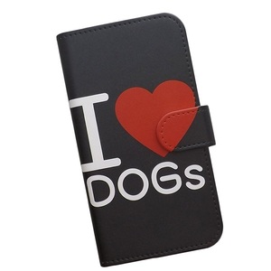 AQUOS sense3 plus SHV46/901SH/SH-M11　スマホケース 手帳型 プリントケース I LOVE DOGs シンプル 犬好き