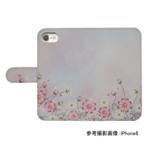 Xperia Ace II SO-41B　スマホケース 手帳型 プリントケース コスモス 風景 花 秋桜 イラスト_画像2