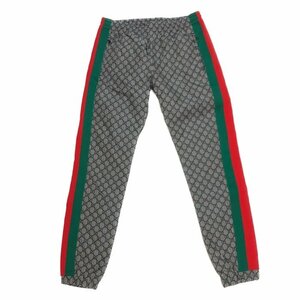 【美品】グッチ GUCCI GGスプリーム シェリーライン ジョギングパンツ トラックパンツ Lサイズ 545609 グレー 系