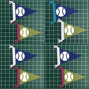 （243C）野球ボールの旗★カット【2】