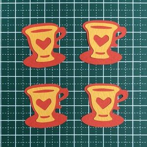 Art hand Auction (4264C) Tea cup [2 sets total 8 pieces]★Cut, hand craft, handicraft, paper craft, scrapbooking